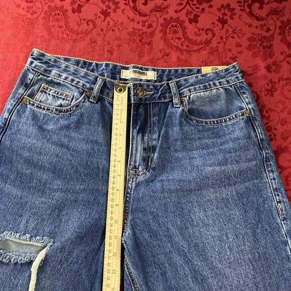 Rock & Roll Jeans Womens 30x30 Blue High Rise Palazzo Flare Wide Denim Boho NEW - Picture 13 of 16
